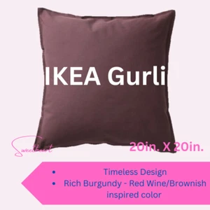 IKEA 20x20" Baumwolle Kissenbezug - dunkelbraun rot | Elegante Wohnkultur GURLI - Bild 1 von 2