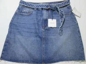 NUEVO CON ETIQUETAS Falda Sneak Peek Mujer Talla S Denim Línea A Azul Cinturón Diseño de 5 Bolsillos - Imagen 1 de 6