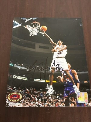 Fleer SkyBox Hobby Bullpen Program Larry Hughes autógrafo 8x10 Philadelphia 76er Foto 1 de 2