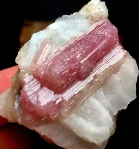 55 g 1 PIEZA Cristal de cuarzo turmalina roja natural racimo espécimen mineral q773 - Imagen 1 de 7