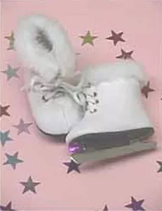 Patines de hielo recortados de piel blanca se adaptan a muñecas American Girl de 18 pulgadas - Imagen 1 de 1