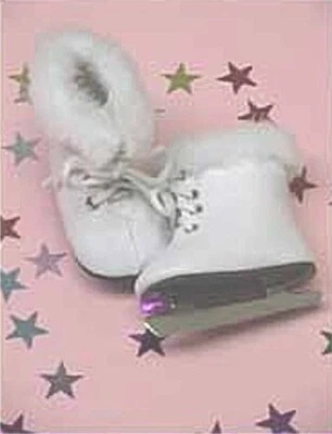 White Fur Trimmed Ice Skates Fits 18inch American Girl Dolls