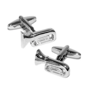 TUBA CUFFLINKS Music Orchsetra Musician Brass Family Instrument NEW w GIFT BAG - Picture 1 of 2