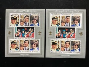 Boda Real Guernsey 1981 M/Ss x2 MNH (A405) - Imagen 1 de 2