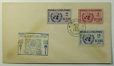 1947 FDC Republic Philippines Economic Commission for Asia & the Far East Stamps - Image 1 of 2