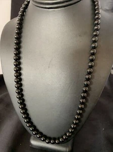 Mens Black Onyx Navajo Pearls Sterling Silver Necklace 23" 12979 - Picture 1 of 12