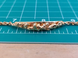 Bracciale ESTATE in oro massiccio 14k con filo di pepite alterato due volte 10,50g 7"-8" - Foto 1 di 14