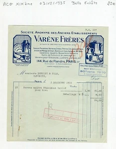 Paris XIX ème 144 Rue de Flandre - Belle Entête Porcelaines & Verreries de 1935 - Imagen 1 de 1