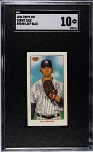 2024 Topps 206 Gerrit Cole Broad Leaf Back New York Yankees Card Graded SGC 20 - Picture 1 of 2