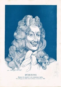 MARINE : 1943 GRAVURE ANCIENNE DUQUESNE 23x32cm - Imagen 1 de 1
