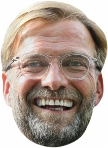 Jurgen Klopp Football Manager 2D Card Party Face Mask Liverpool - Picture 1 of 1