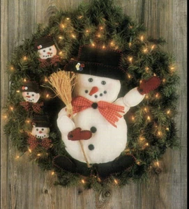 Willy Winter Snowman Doll & Ornaments Pattern Folksy Country Vintage - Picture 1 of 2
