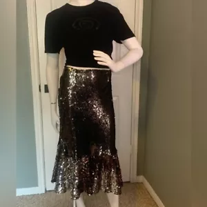 Lombana Sequined With Gold, Silver And Sparkling Black Color Beautiful Pattern - Picture 1 of 10