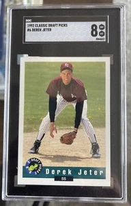 DEREK JETER 1992 CLASSIC DRAFT PICKS #6 YANKEES RC ROOKIE CARD GRADE SGC 8 Nm Mt - Picture 1 of 2