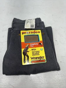 New Boys Grey Wrangler Pro Rodeo Cowboy Cut Jeans. 11/25 1/2 B-21 - Picture 1 of 9