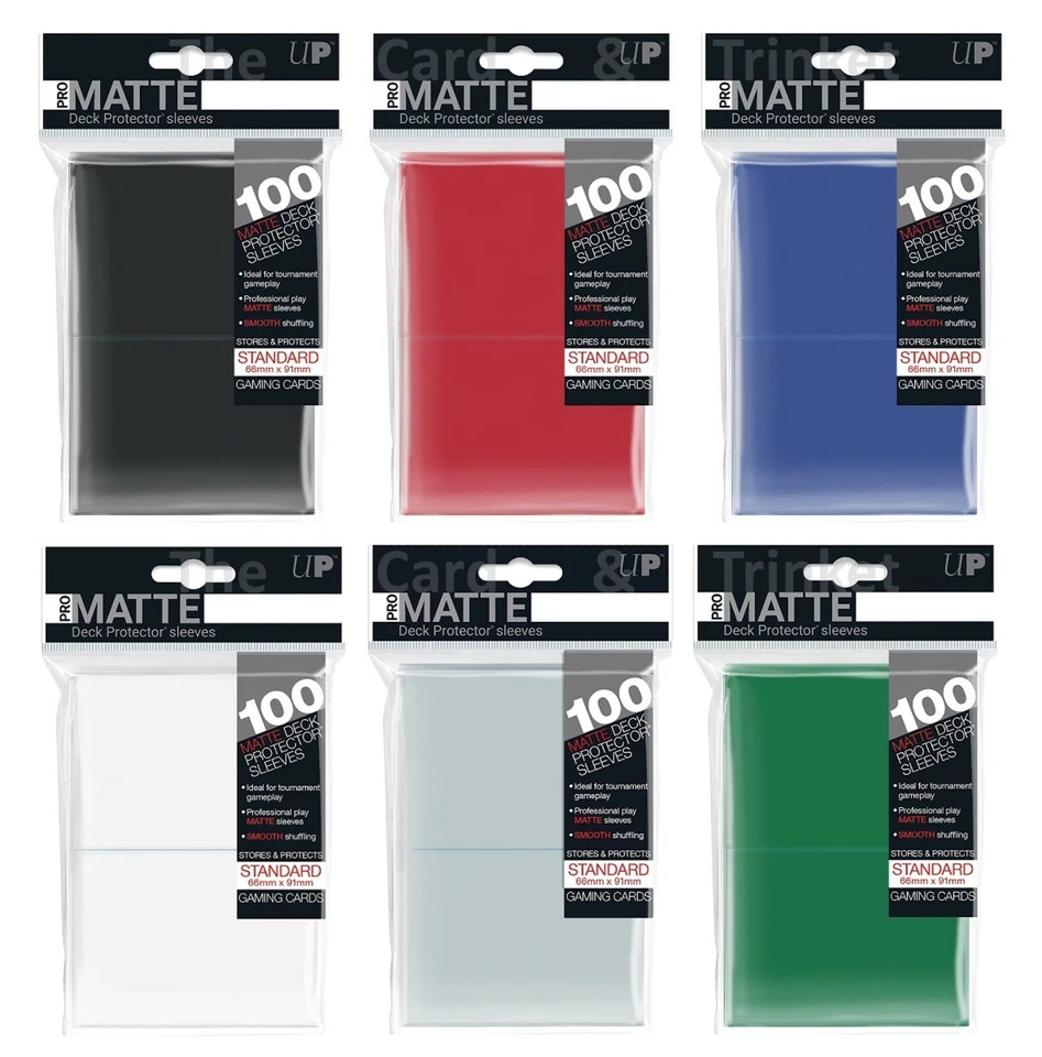 100 Ultra PRO Pro-Matte Deck Protector Sleeves Standard Card Size 66 x 91mm - Image 1 of 3
