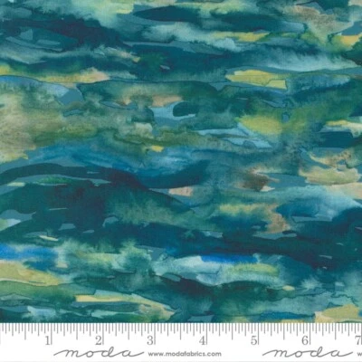 DESERT OASIS 3 yards MODA Fabric Create Joy quilting Flowing water teal 39768-13 - Image 1 of 2