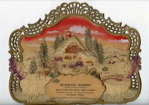 Blandon Bakery geprägtes Winterszene Werbeschild, Ladenaufsteller - Bild 1 von 3