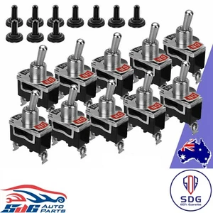 10x 12V Toggle Flick Switch Waterproof ON/OFF Car Dash Light Metal 12 Volt Boot - Picture 1 of 7