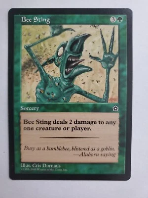 MTG Magic The Gathering Card Bee Sting Sorcery Green Portal Second Age 1998 - Image 1 of 2