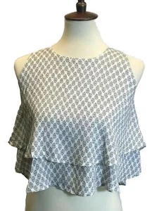 Love & Sunflower White Black Girls Floral Tank Top Size S XL - Picture 1 of 10