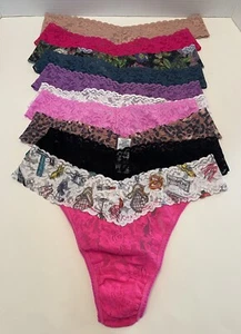 HANKY PANKY SIGNATURE LACE ORIGINAL RISE THONG SET OF 10 ASSORTED COLORS ONE SZ - Picture 1 of 14