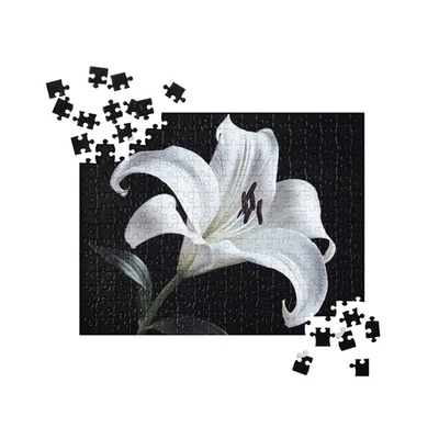 Rompecabezas de lirio blanco gótico victoriano floral oscuro academia luto cementerio Foto 1 de 4