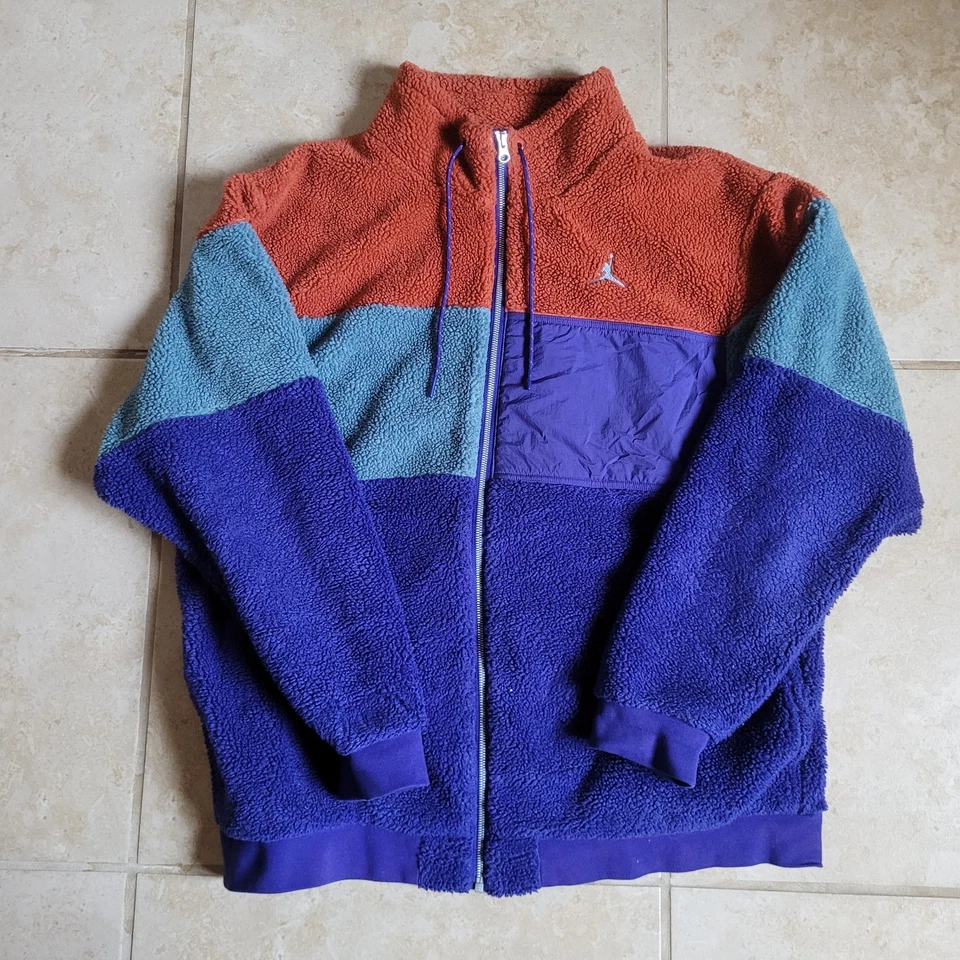 Air Jordan Sherpa Mens XL Full Zip Jacket Colorblock Engineered - Image 1 of 4
