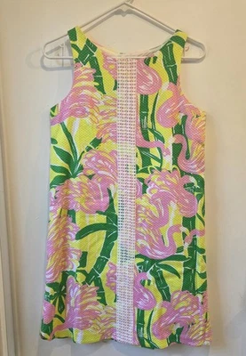 Vestido Lilly Pulitzer Niñas Cambio Rosa Flamenco Cambio Amarillo Talla XL (14-16) Foto 1 de 4