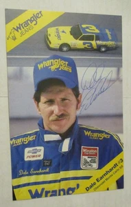 Dale Earnhardt #3 handsignierte 6x9" Fotokarte Vintage 1980er Wrangler NASCAR - Bild 1 von 4