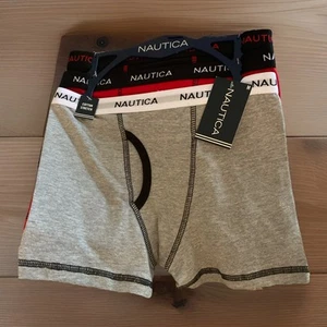 Nautica Boys Boxer Briefs 3 Pack Size Medium 8-10 Cotton Stretch Black/Red/White - Picture 1 of 2