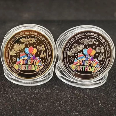 1pc Collection Coin Lucky Happy Birthday Gedenkmünzen Geburtstagsgeschen$g - Bild 1 von 4