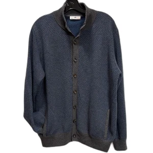 Luciano Barbera Men’s Blue/Gray Cashmere Cardigan Sweater Italian  SZ XL 52 lux - Picture 1 of 10