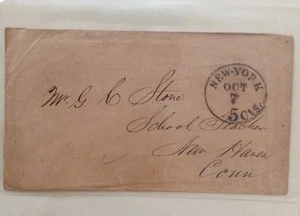 M1# 1800's NY Cover **5 Cents. ** Excellent Piece - Picture 1 of 2