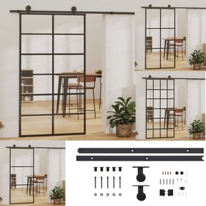 Antik Schiebetür mit Beschlag Glas Aluminium Schiebetürsystem Loft Design Tür - Bild 1 von 20