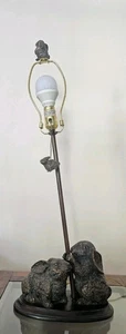 Lampada da tavolo vintage in ceramica fienile 27" stravagante coniglietto lampada da abbattere  - Foto 1 di 18