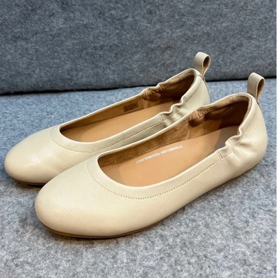 Fitflop Ballet Pisos Cuero Crema DynamiCushion Tecnología Sin Cordones para Mujer 8.5 Foto 1 de 4