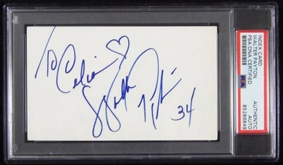 Walter Payton Chicago Bears Signed 3x5 Index Card PSA Authenticated Personalized - Image 1 of 2