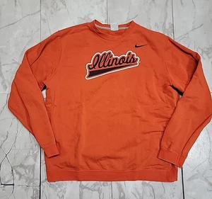 Vintage Nike Center Swoosh Essnetial Illinois State Pullover Sweatshirt Men XL - Picture 1 of 9