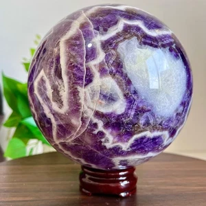 8.7LB  Large Natural Dreamy Amethyst ball Quartz crystal Sphere Crystal Reiki - Picture 1 of 14