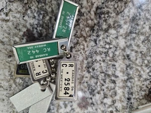 Vintage Key Chains Mini License Plates 1950's ,60's And 1970 - Picture 1 of 9