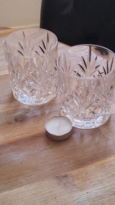 TK Maxx Set Of 2no Heavy Crystal Short Whisky Glasses - Image 1 of 4