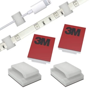 Self-Adhesive Mounting Bracket Clip,ProPOW Strip Light Cable Holder Clips,Wir... - Photo 1/6