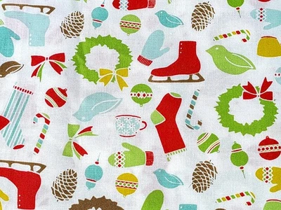 2010 WRAP IT UP Christmas Wrapping Cotton Fabric Print by Katie Miller Roskamp - Image 1 of 4
