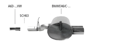 Scarico sportivo Bastuck - BMW Serie 3 E46 316i/ 318i/ 320i Compact - Immagine 1 di 3