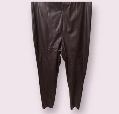 H&M Womens Faux Leather High Waist Solid Elasticized Waistband Leggings Size 12 - Image 1 of 4