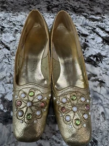 Bedazzled Vintage Women’s Shoes 9 1/2 Pinup, Costume - Picture 1 of 15