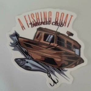 Un club di interesse per barca da pesca - adesivo circa 2 1/2" x 2 1/4" lucido - Foto 1 di 2