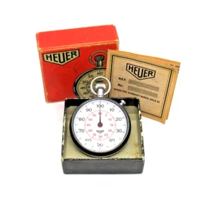 HTF Tag Heuer One Button Stopwatch Box 1/100 Decimal 7 Jewels 51mm Cal. 156.5 - Picture 1 of 11