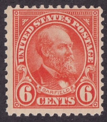 SELLOS DE MATT SCOTT #558 JAMES GARFIELD EMISIÓN DE 6 CENTAVOS DE 1922-1925, MNH CV $70 Foto 1 de 3